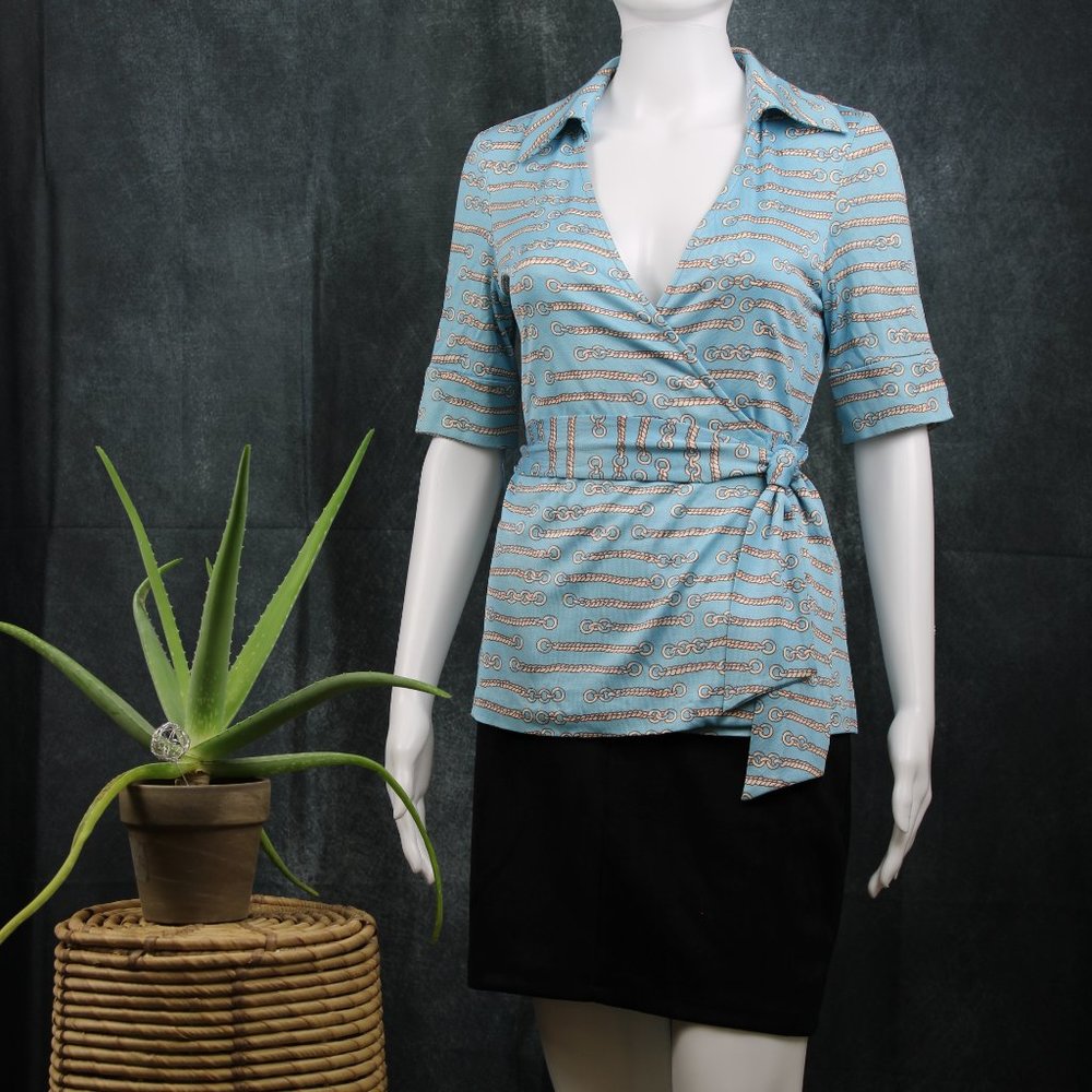 Diane von Furstenberg Vintage Brand Silk Wrap Top
